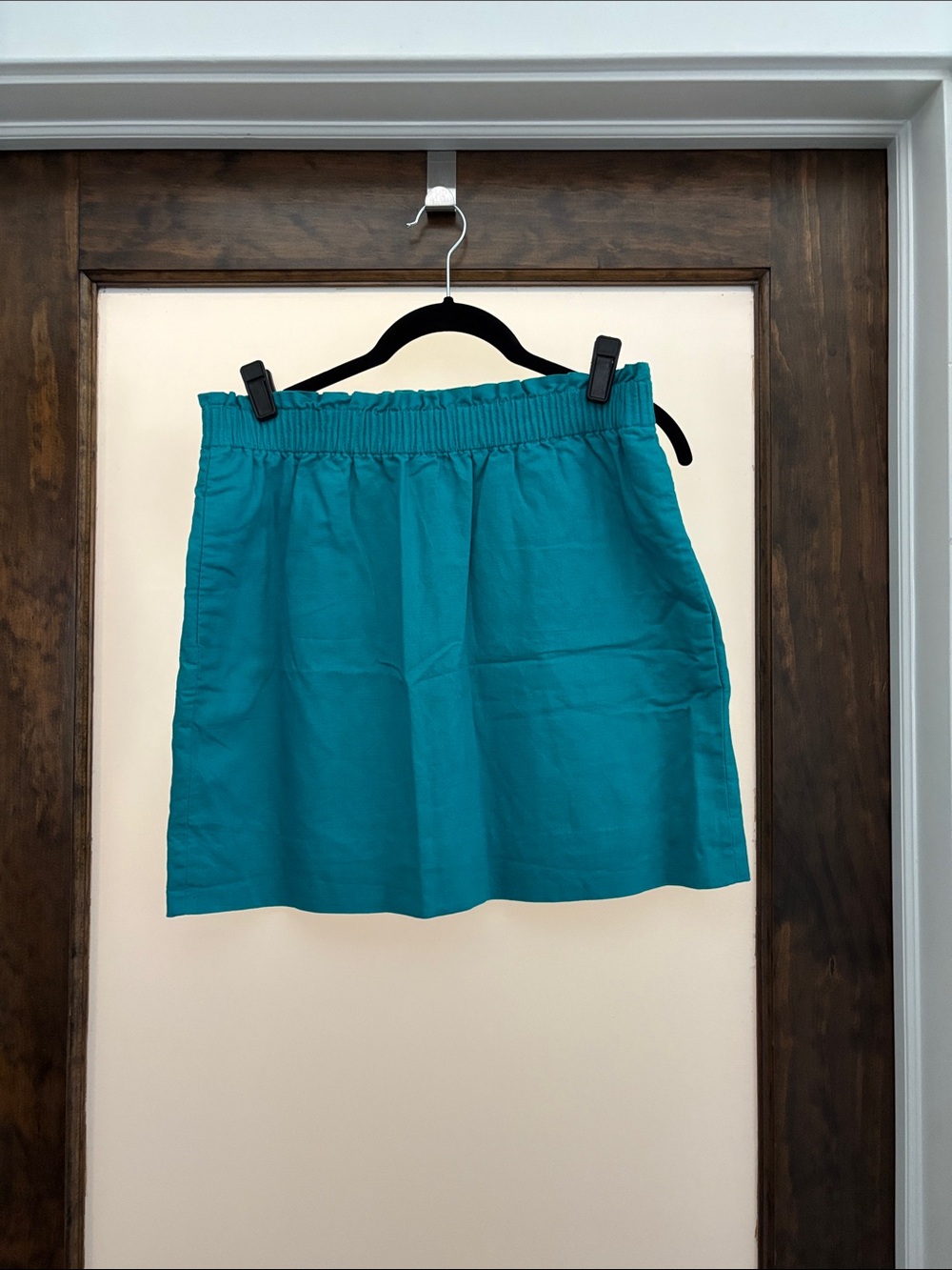 Teal Elastic-Waist Casual Women's Skirt